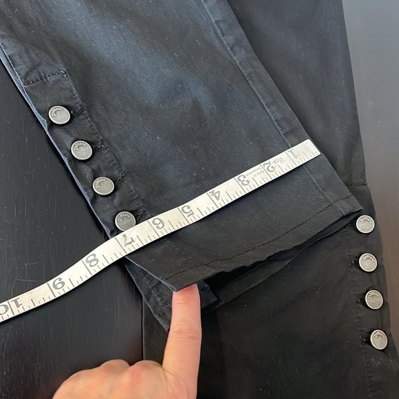 Galliano authentic black denim pants, split hem with buttons, low waist, size 27 - Picture 9 of 14